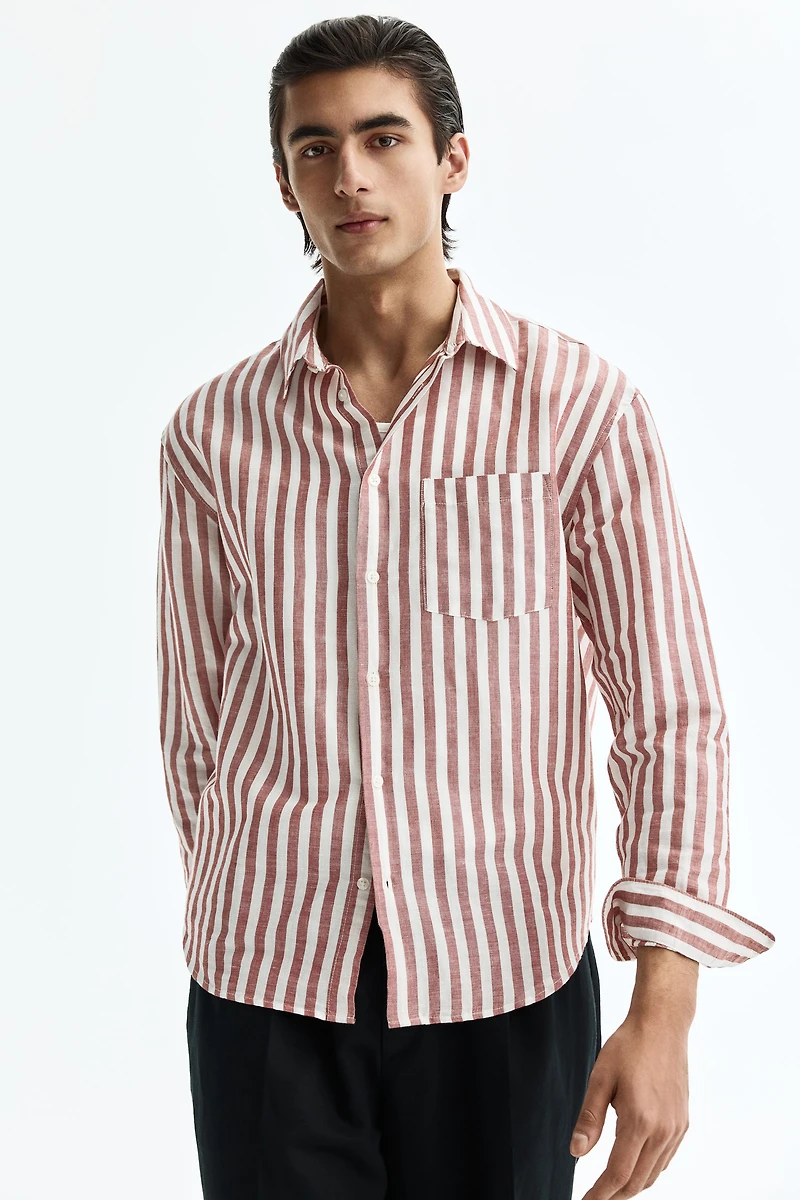 Relaxed-Fit Linen-Blend Shirt