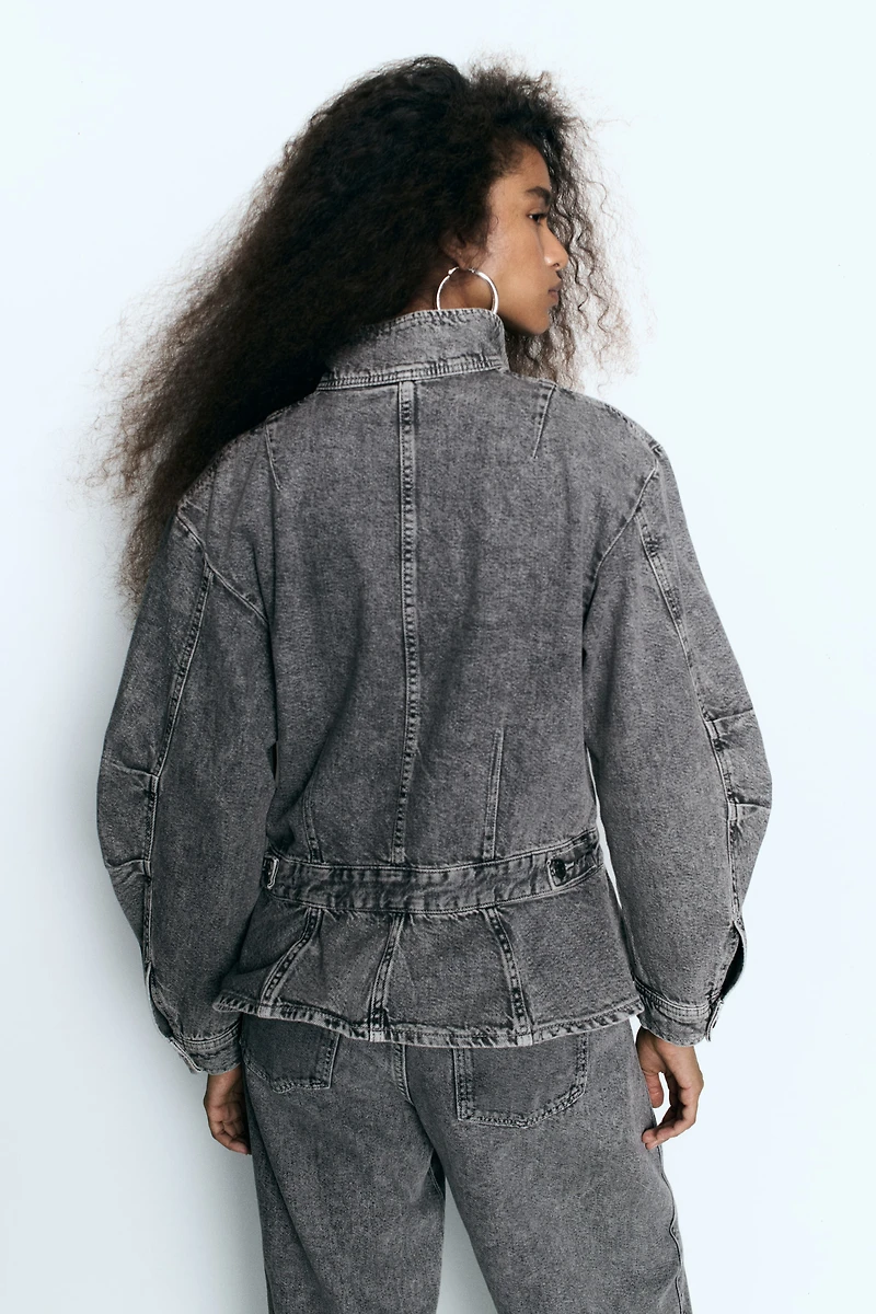 Denim Peplum Shirt