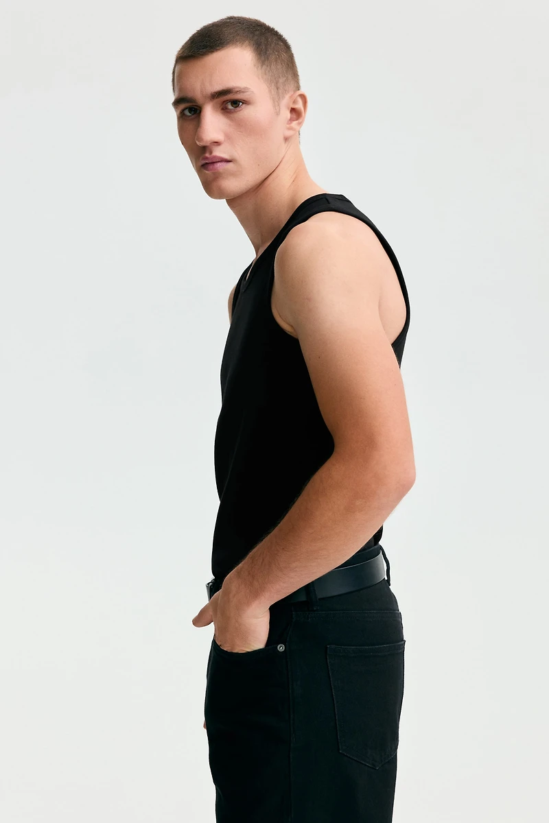 Slim-Fit Ribbed Tank Top