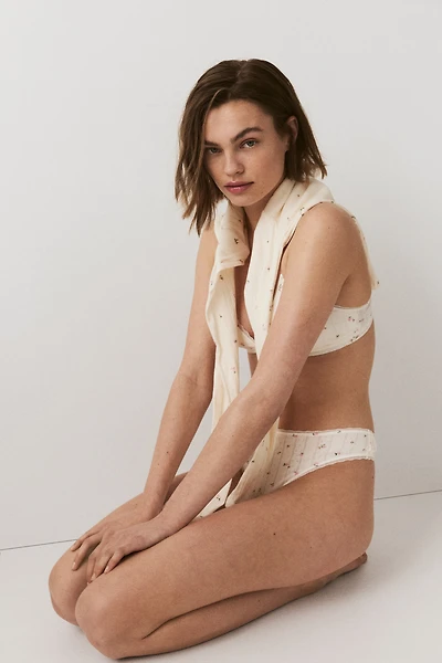 Lot de 2 culottes Tanga en pointelle