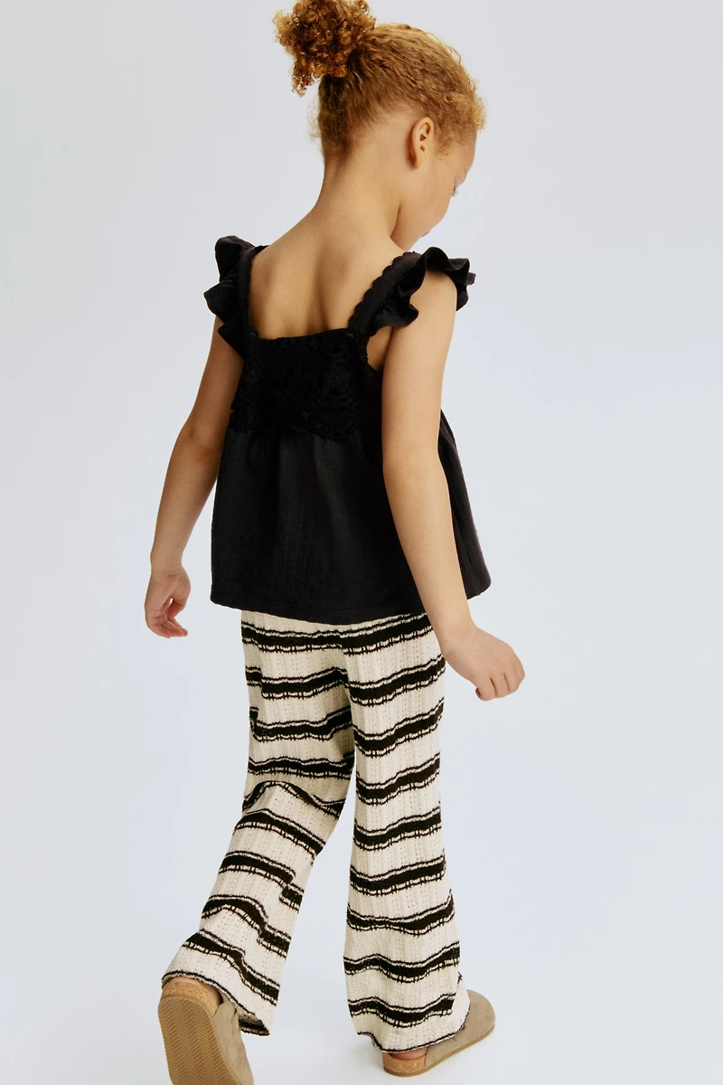 Ruffle-Trimmed Cotton Top