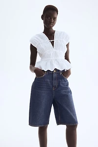 Drawstring Poplin Blouse