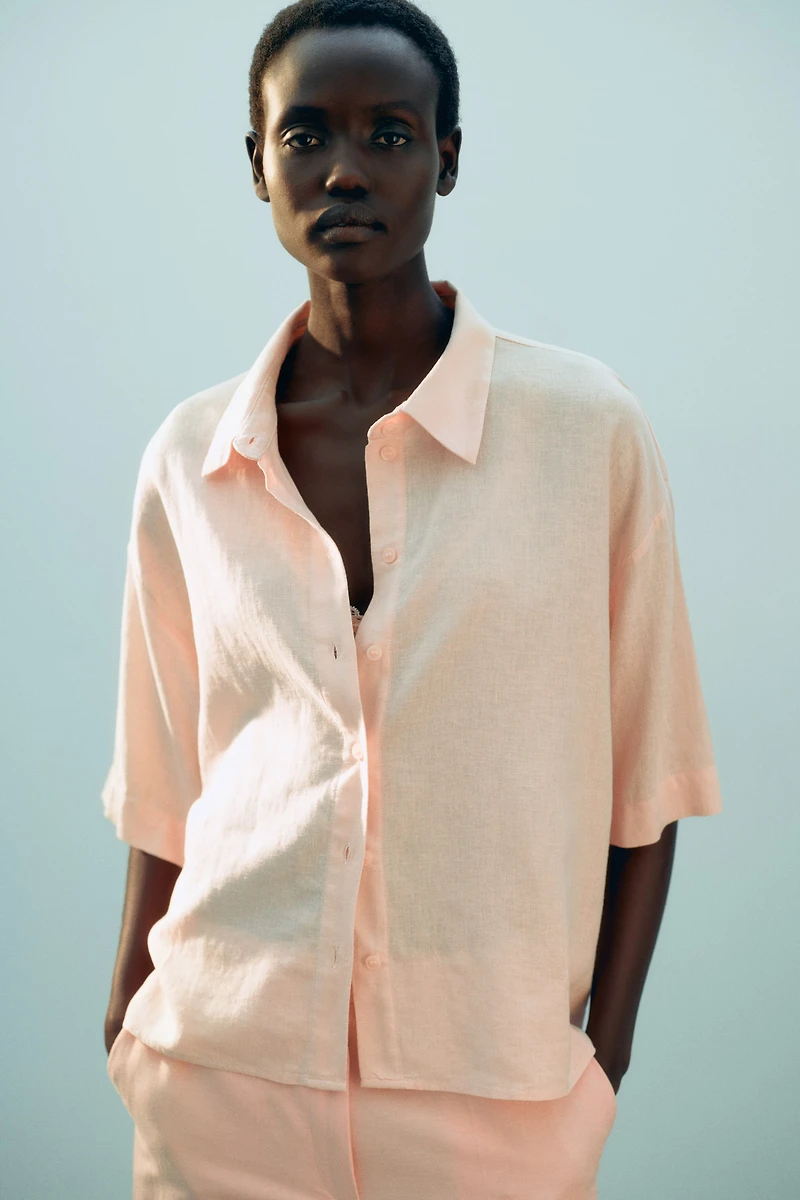 Linen-Blend Shirt