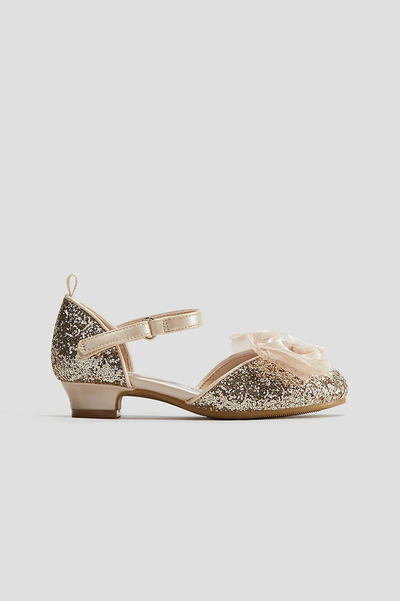 Bow-Detail Glittery Shoes