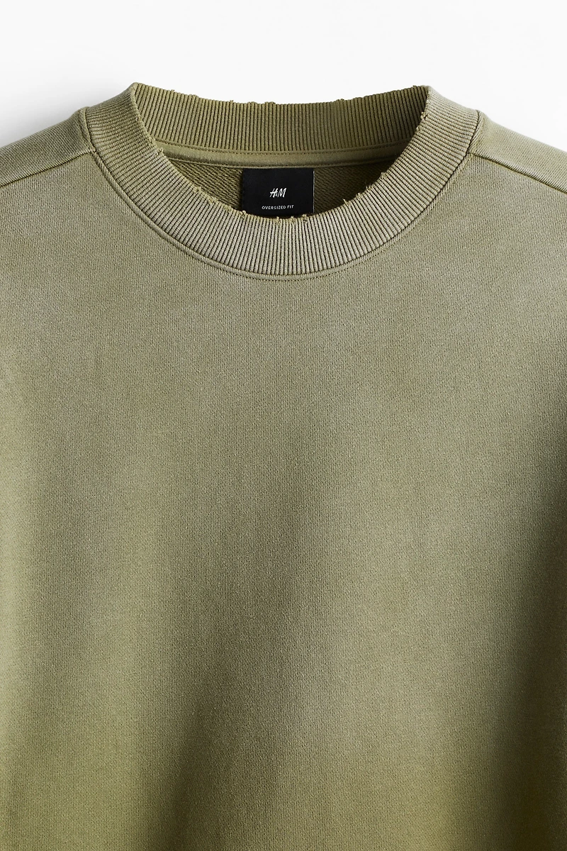 Chandail en molleton délavé coupe ample