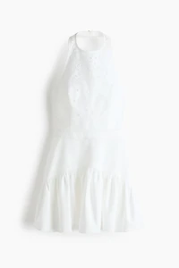 Robe dos nu avec broderie anglaise