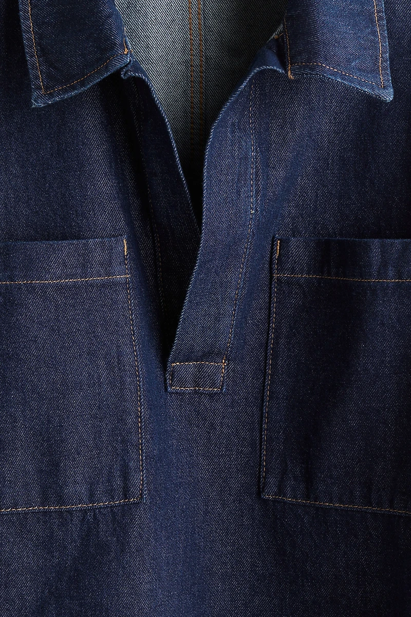 Oversized Pullover Denim Shirt