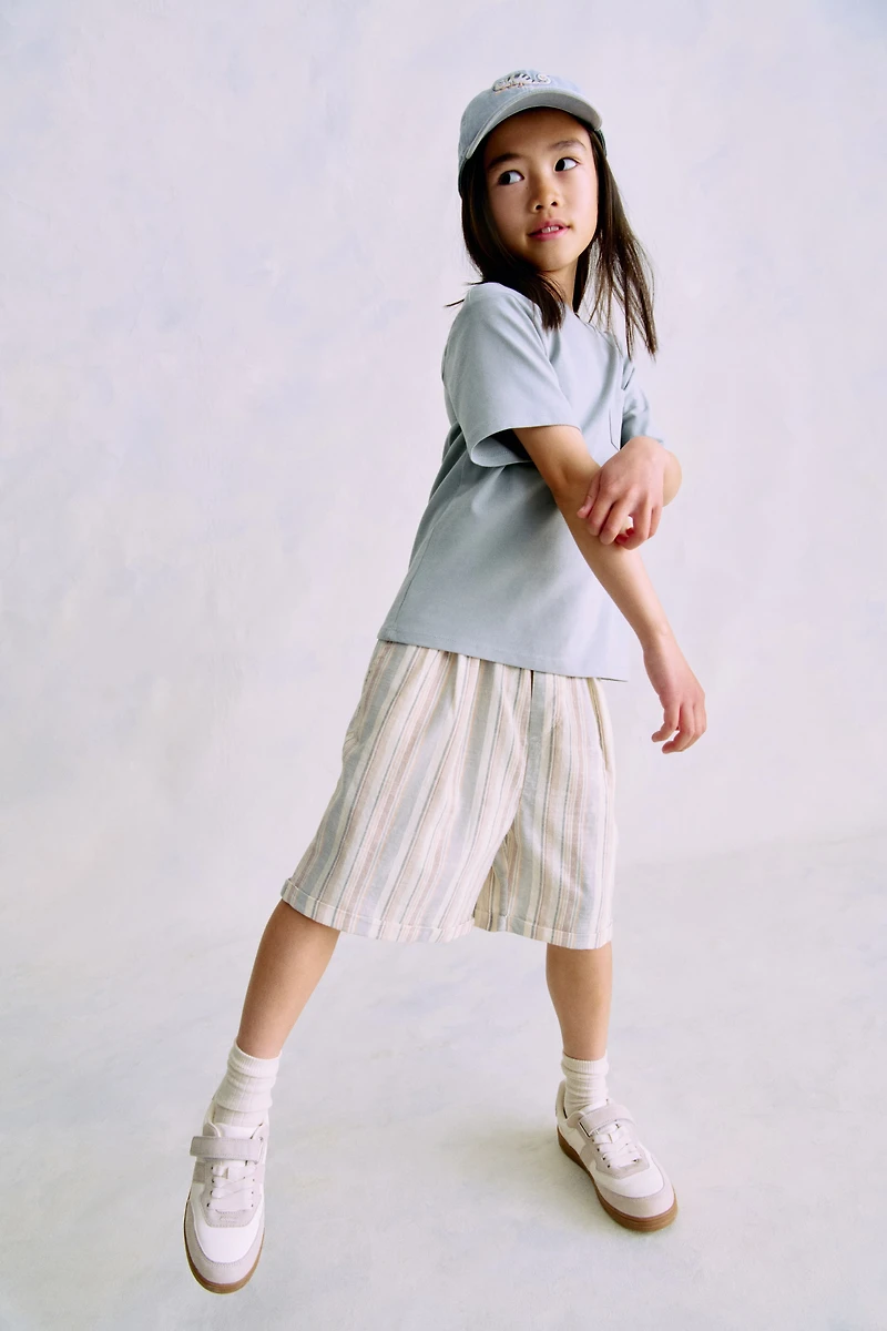 Knee-Length Cotton Shorts