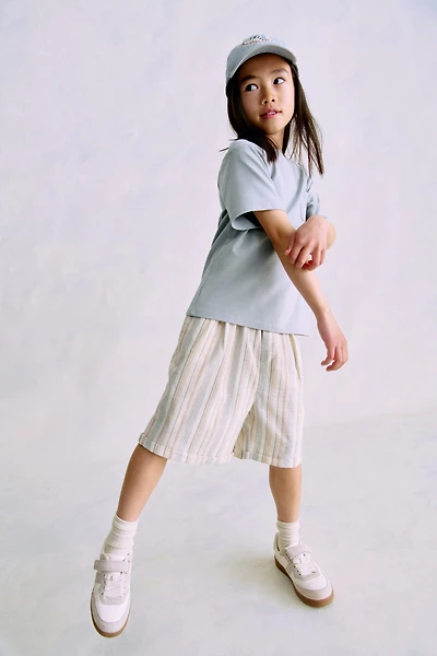 Knee-Length Cotton Shorts
