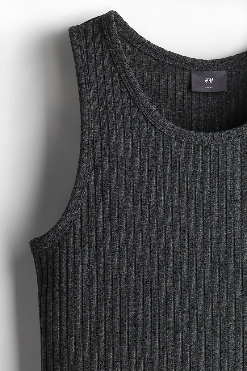 Slim Fit Wide-ribbed Tank Top