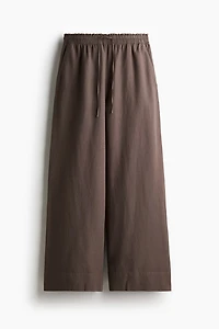 Wide-Leg Linen-Blend Pants