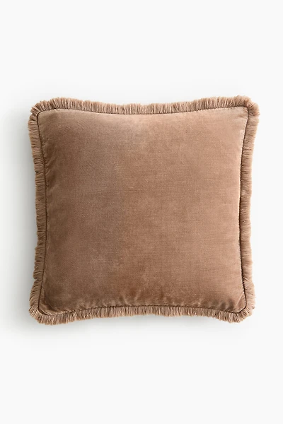 Housse de coussin frangée en velours