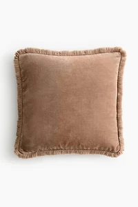 Housse de coussin frangée en velours