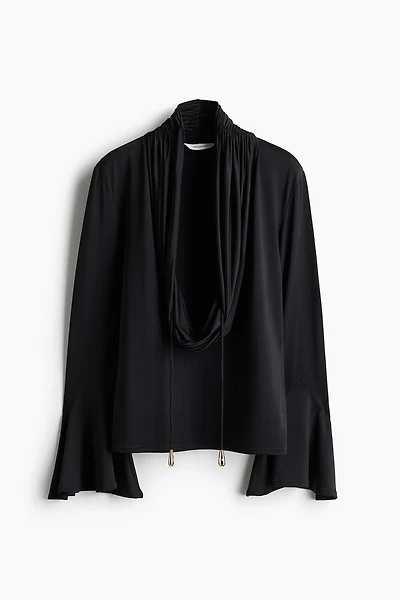 Cowl-Neck Jersey Top