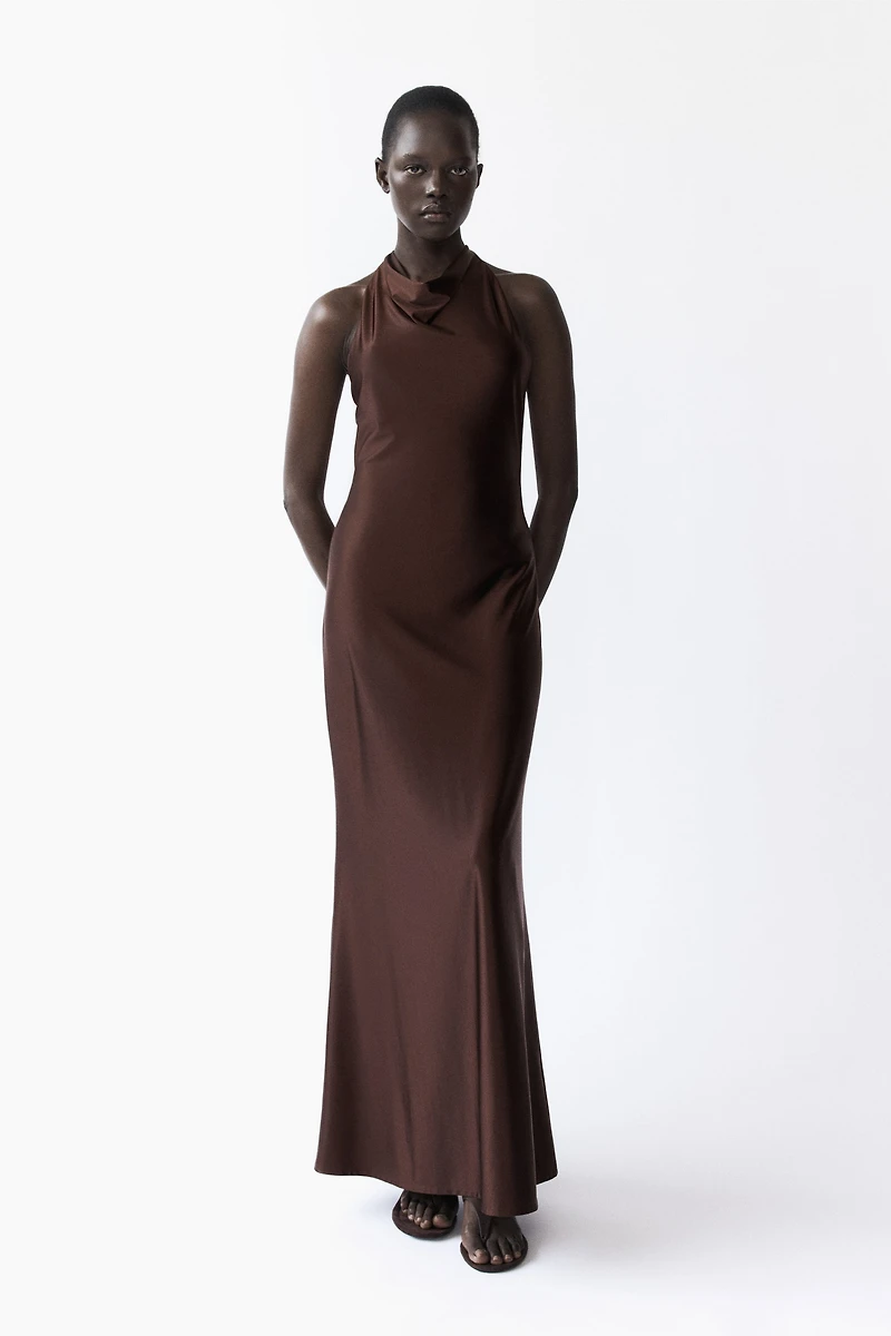 Cowl-Neck Maxi Dress