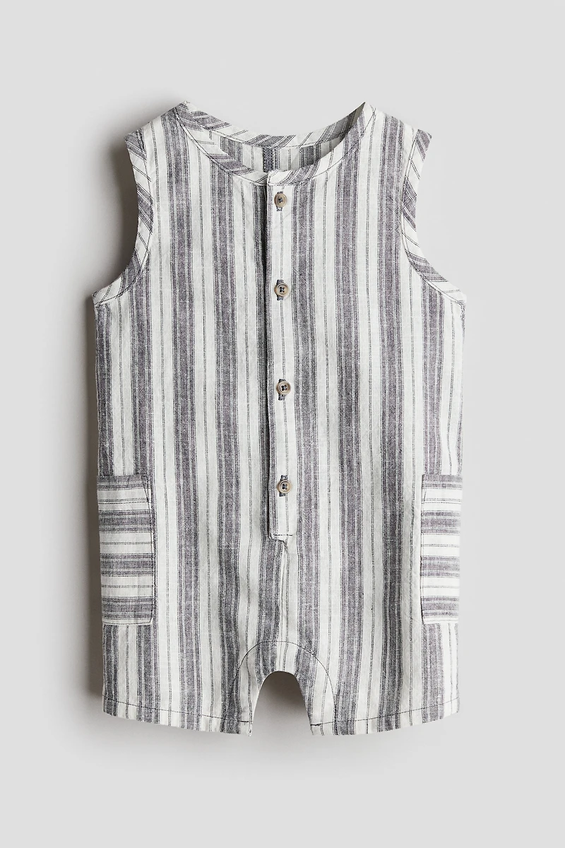 Sleeveless Linen Romper Suit