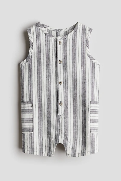 Sleeveless Linen Romper Suit