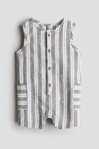 Sleeveless Linen Romper Suit
