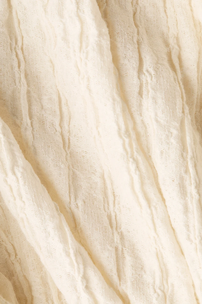 Textured Bubble-Hem Blouse