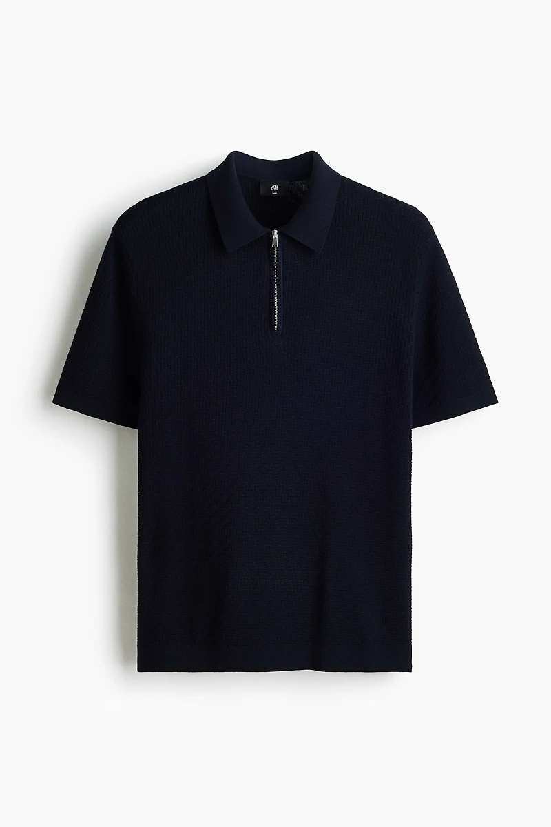 Slim-Fit Textured Polo Shirt