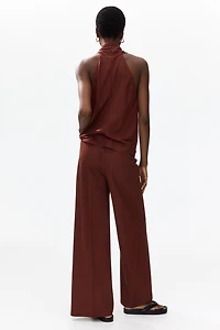 Pantalon large avec taille élastique