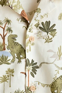 Chemise à motif avec col cubain