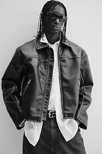 Veste classique en tissu enduit