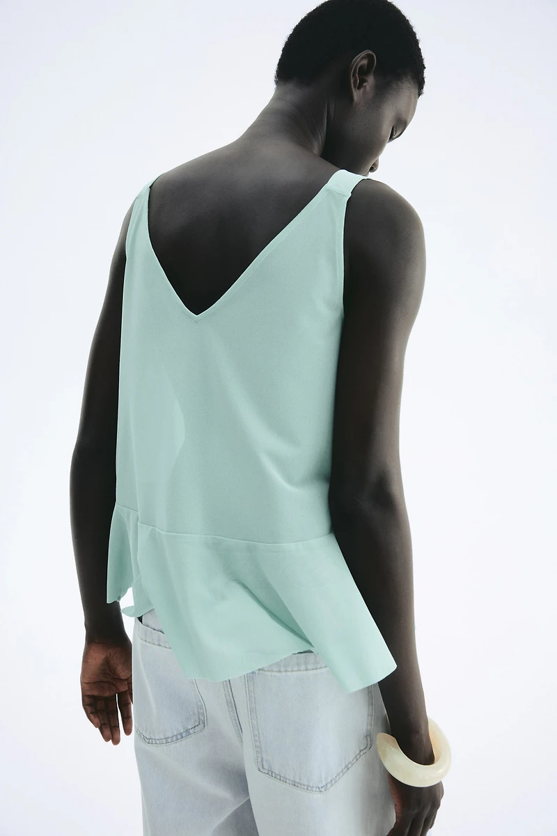 Flounced Sleeveless Top