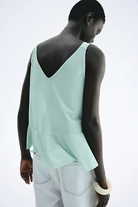Flounced Sleeveless Top