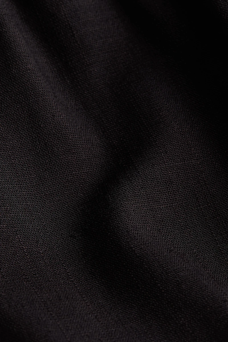 Pantalon à cordon en lin mélangé