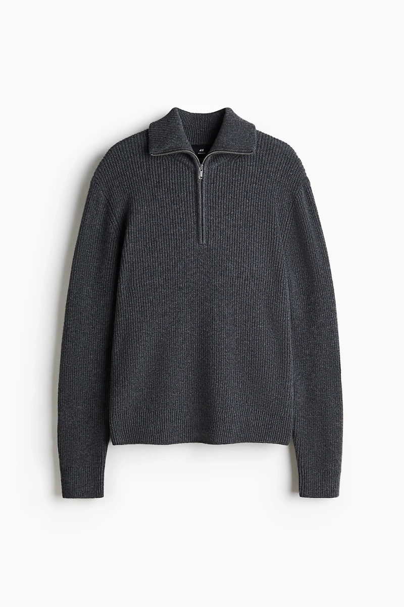 Regular-Fit Half-Zip Wool Polo Sweater