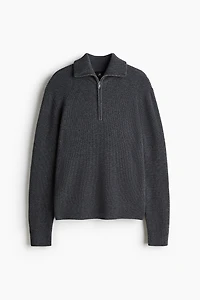 Regular-Fit Half-Zip Wool Polo Sweater