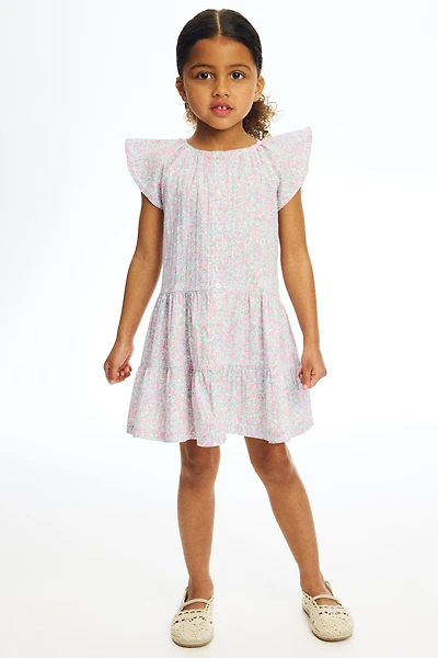 Robe à étages en crépon