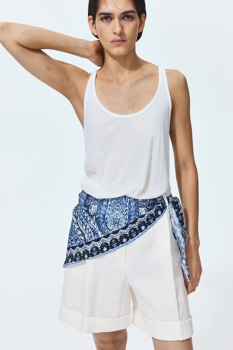 Scarf-Detail Shorts