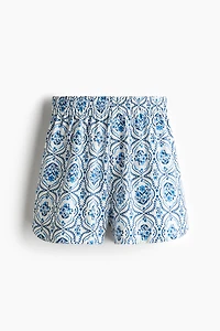 Short en sergé avec taille élastique