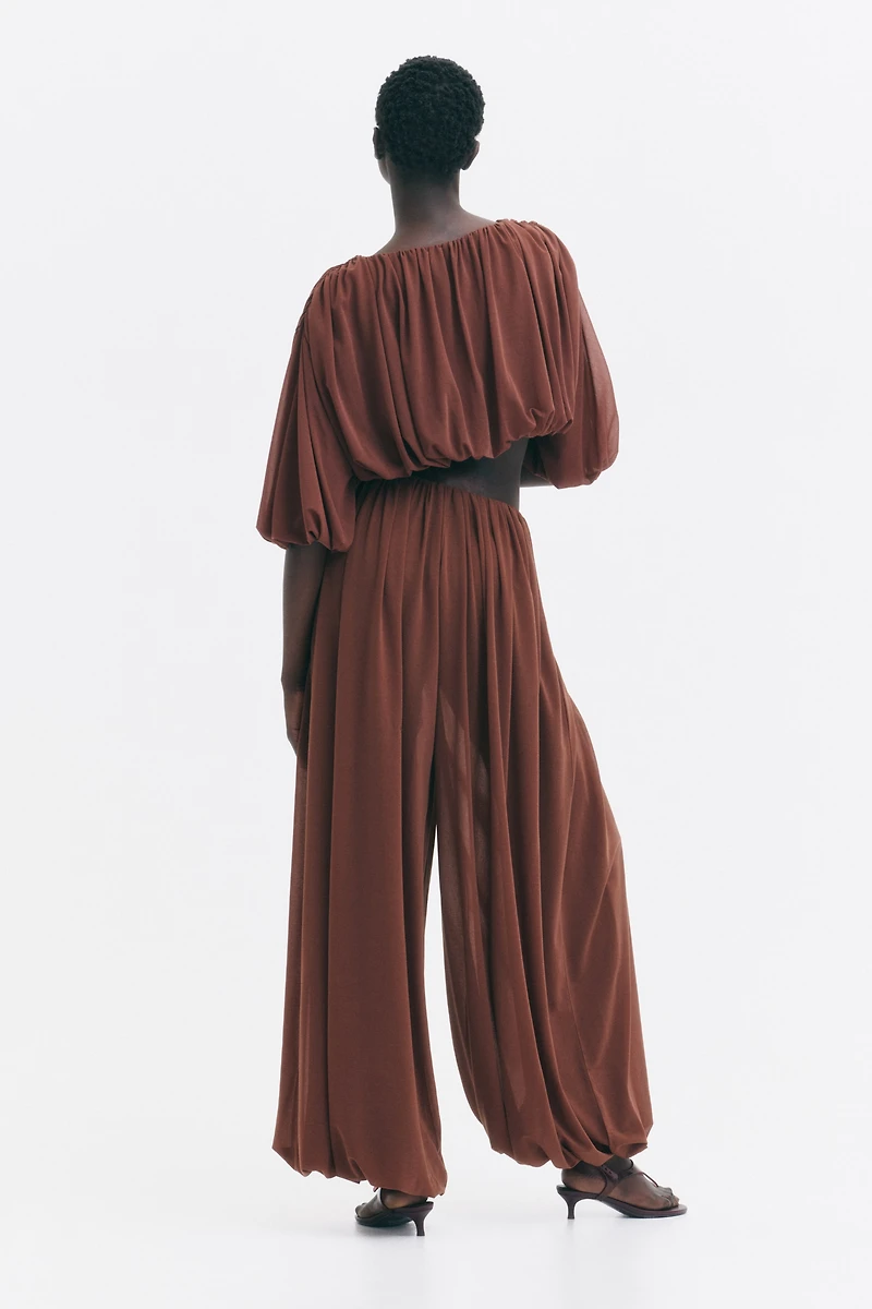 Draped Balloon-Leg Pants