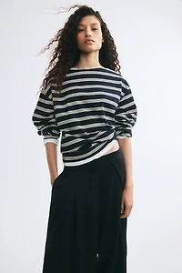 Long-Sleeved Boat-Neck Top