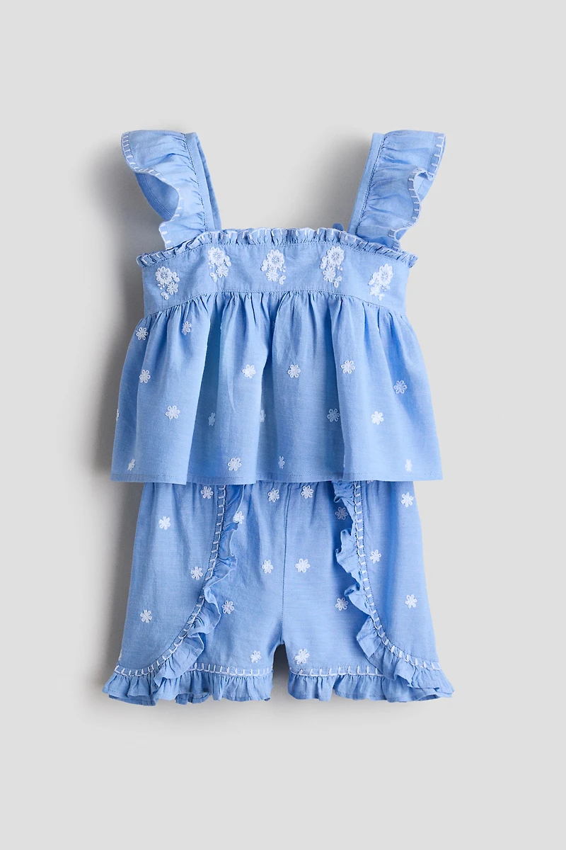 2-Piece Embroidered Cotton Set