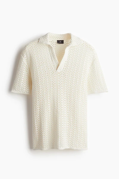 Polo Coupe Flottante en maille pointelle
