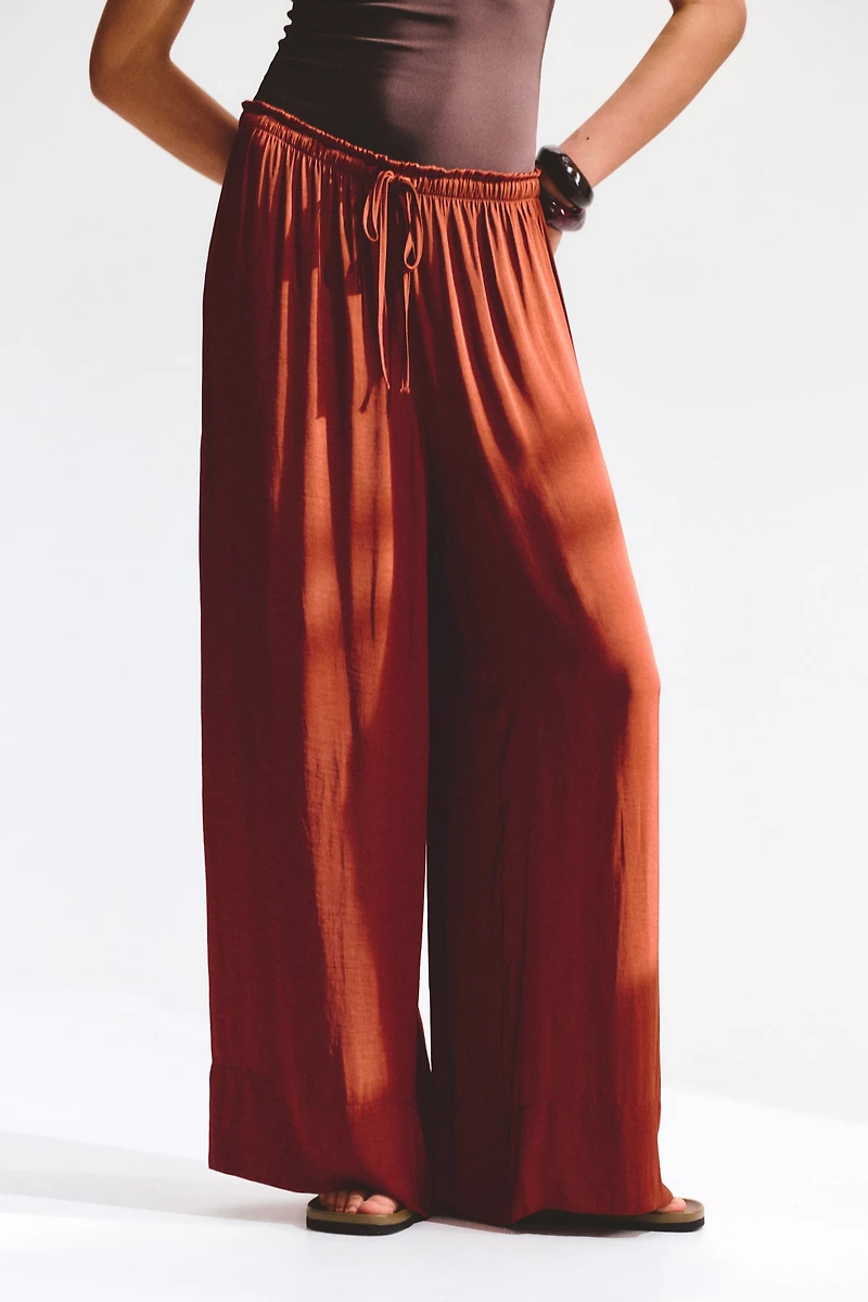 Pantalon large avec cordon de serrage