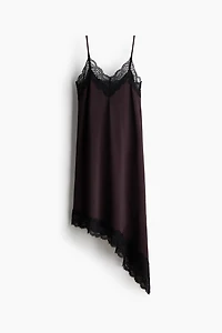 Lace-Trimmed Slip Dress