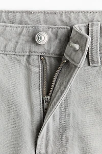 Raw-edge denim shorts
