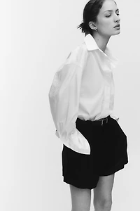 Pleat-Front Shorts