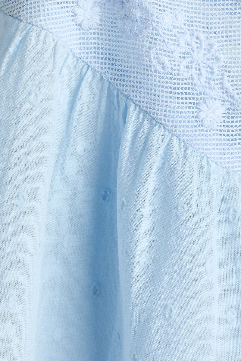 Lace-detail cotton top