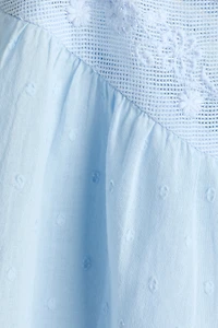 Lace-detail cotton top