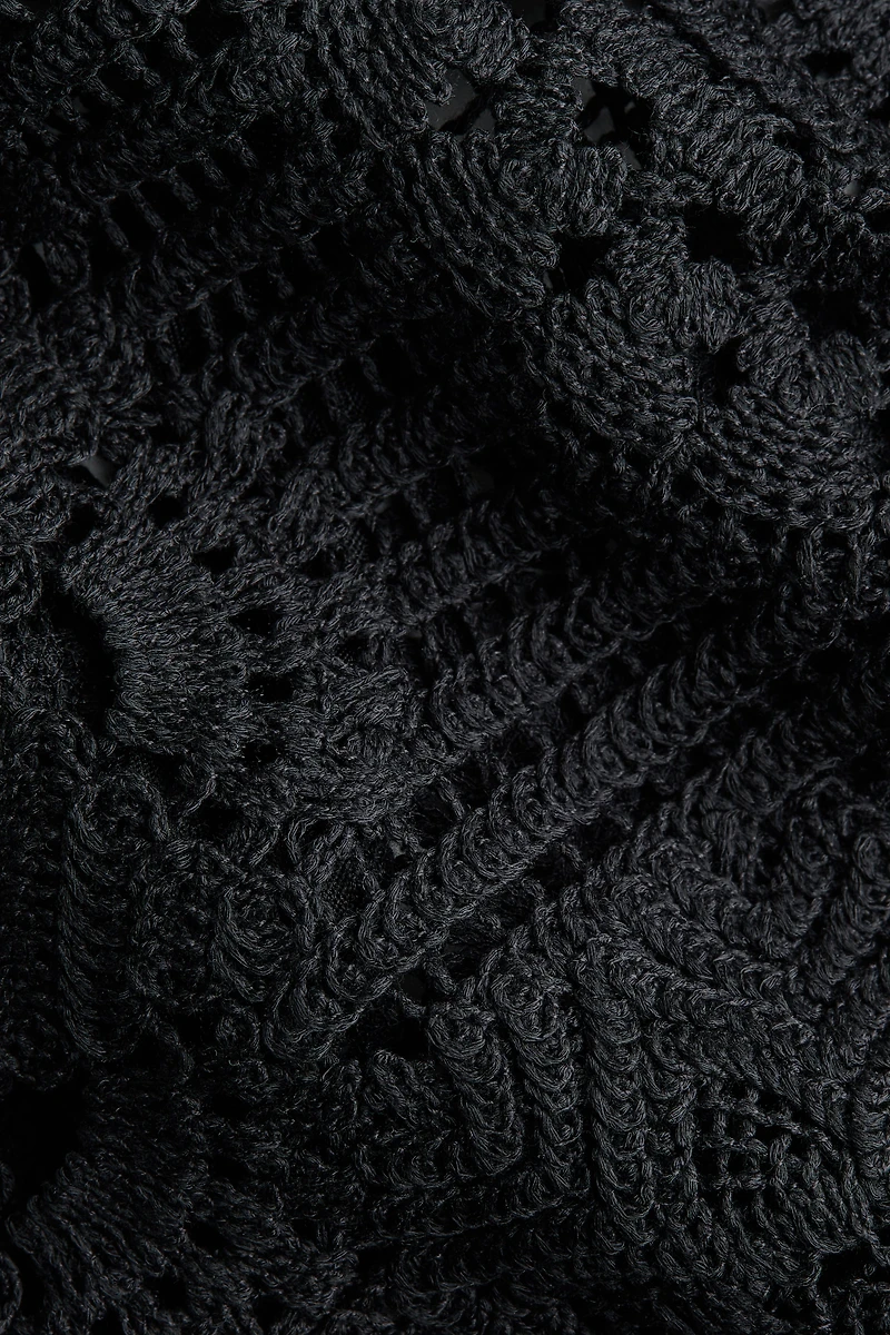 Crochet-Look Peplum Top