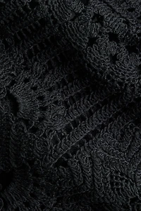 Crochet-Look Peplum Top