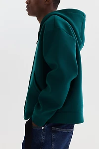 Veste à capuche ample fermeture éclair en scuba