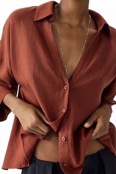 Linen-Blend Shirt