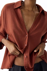 Linen-Blend Shirt